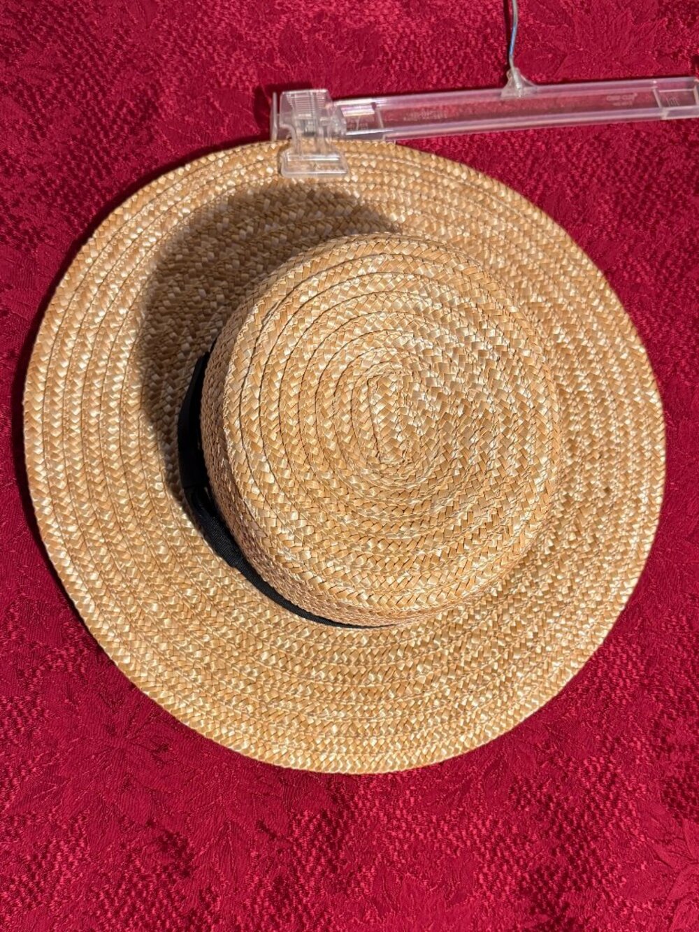 Women's Lack of Color Tan Spencer Straw Boater Hat w/Black Ribbon Size Med - Picture 2 of 9